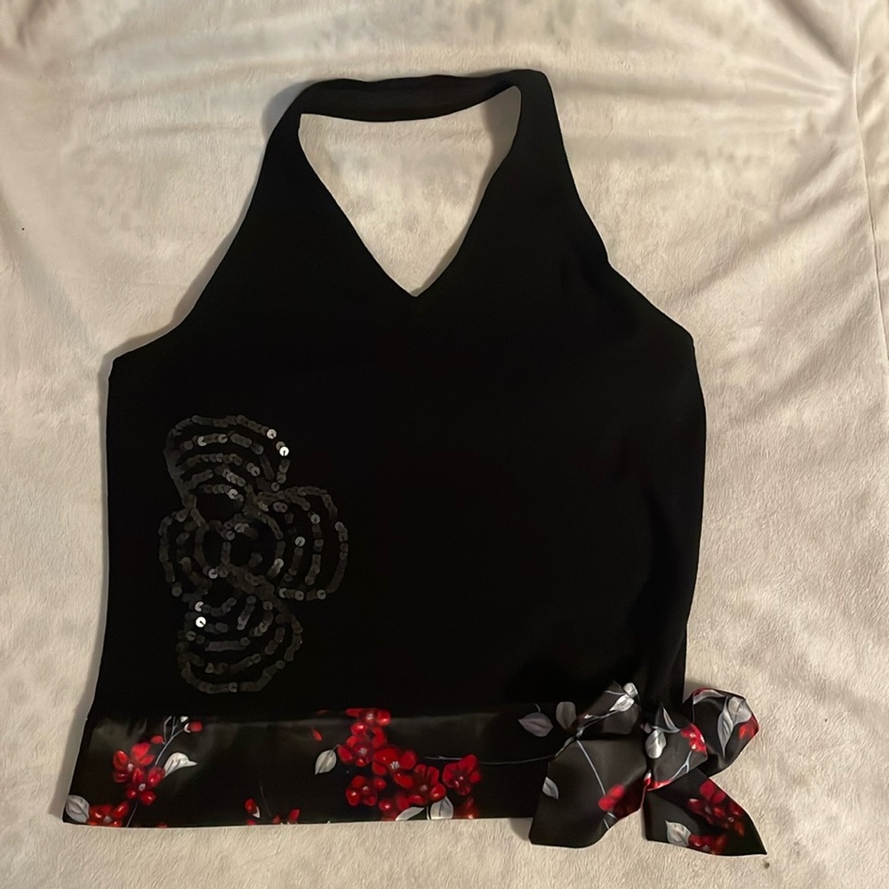 Kaisely black dressy halter top